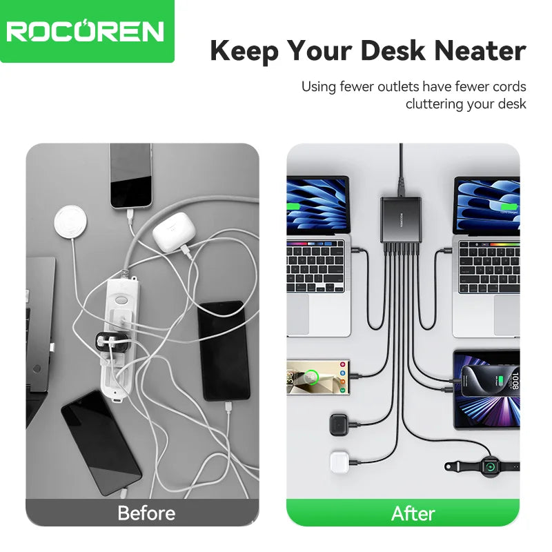Rocoren 255W 8-Port Desktop Charger