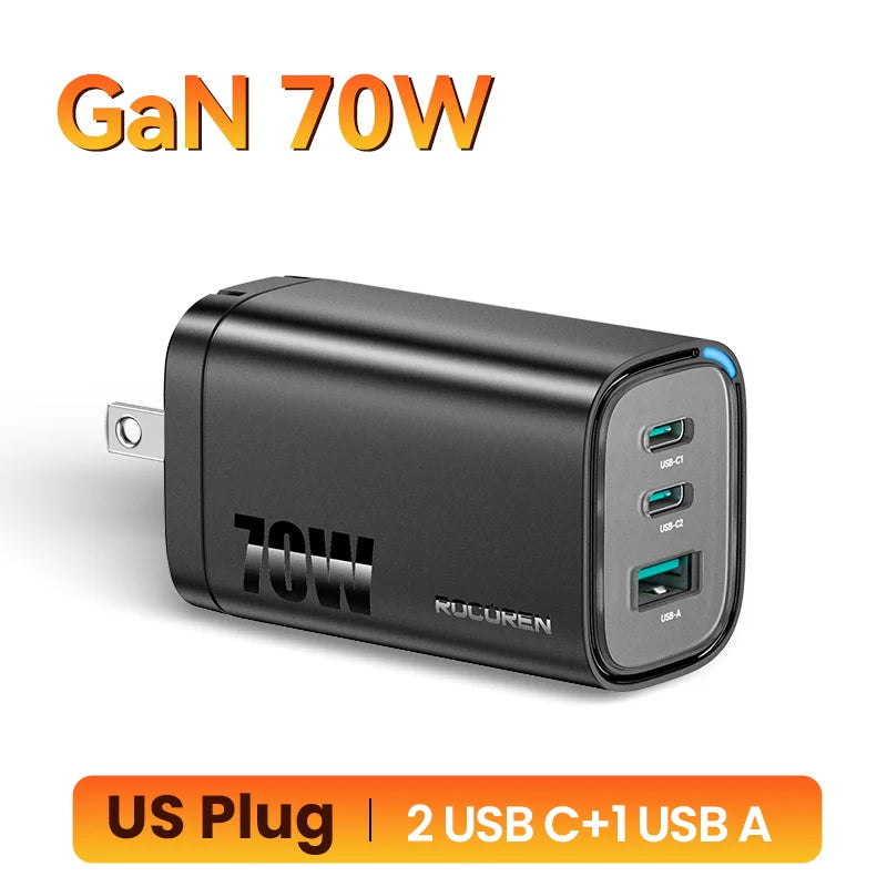 Rocoren 70W GaN Charger for Laptop & Phone