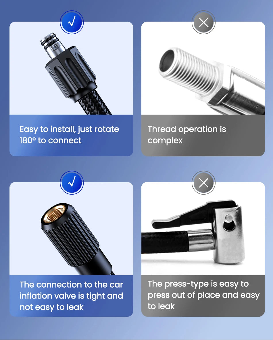 Rocoren Car Inflator Air Pump Portable Compressor 12V High Pressure Digital Inflatable For Car Motorcycles Bicycle Electric Tire