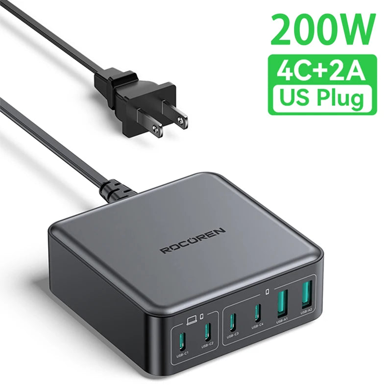 Rocoren 200W GaN Desktop Charger