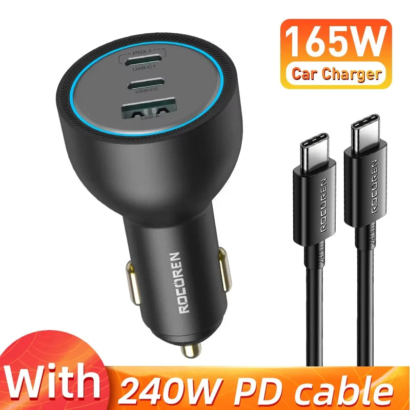Rocoren 165W 3-Port Car Charger