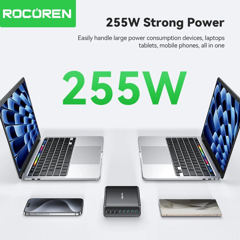 Rocoren 255W 8-Port Desktop Charger