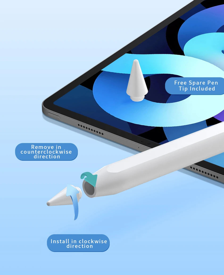 Rocoren Stylus Pen For Apple Pencil 2 1 with Palm Rejection For iPad Pro Air Mini 5 4 Tablet Stylus Touch Pen Magnetic Suction