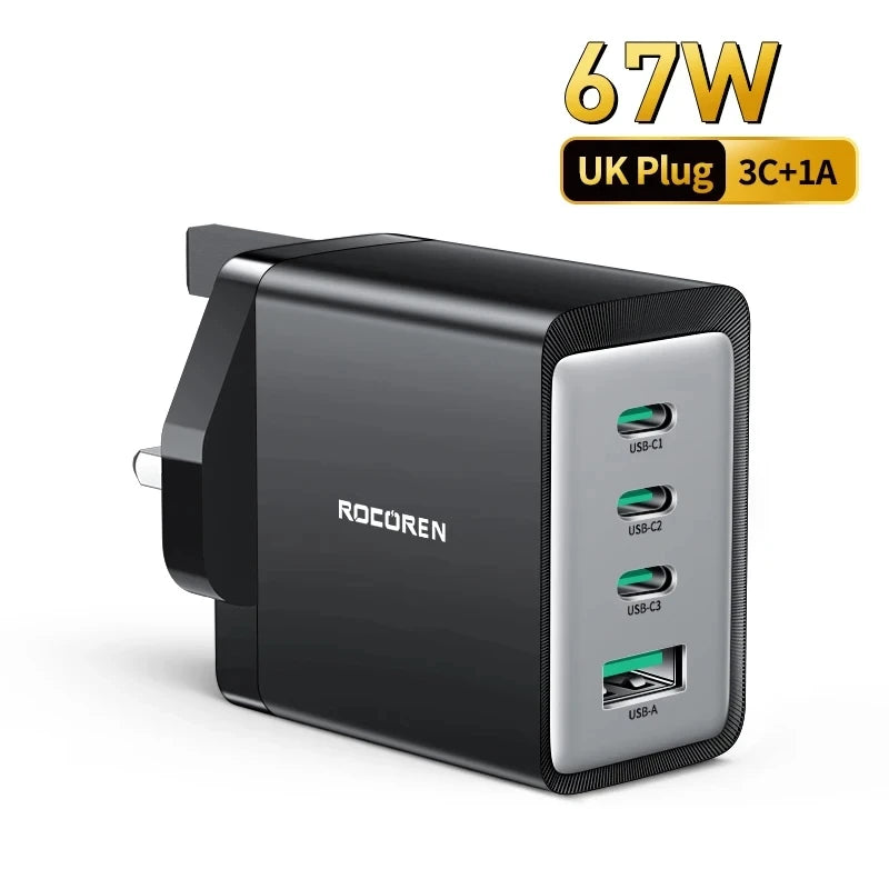 Rocoren 67W 4-Port GaN Charger