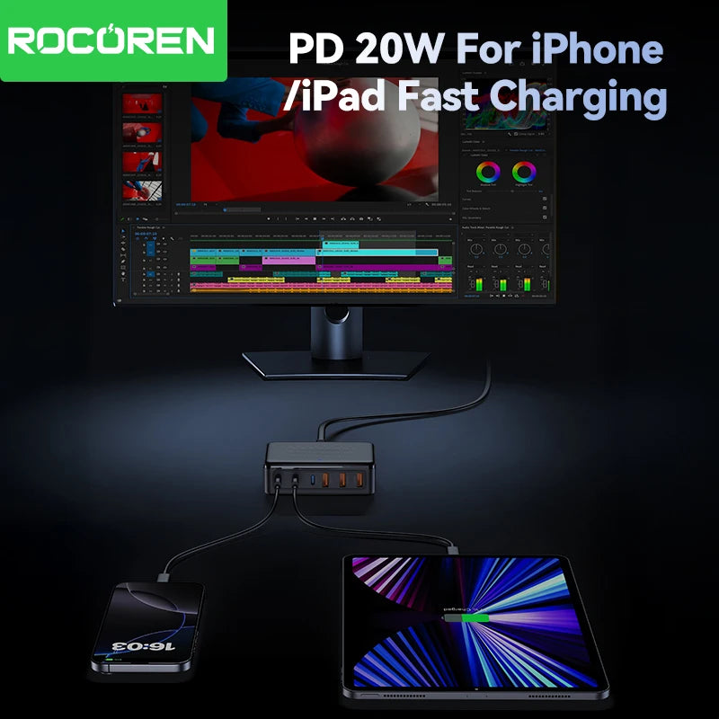 Rocoren 6-Port Desktop GaN Charger
