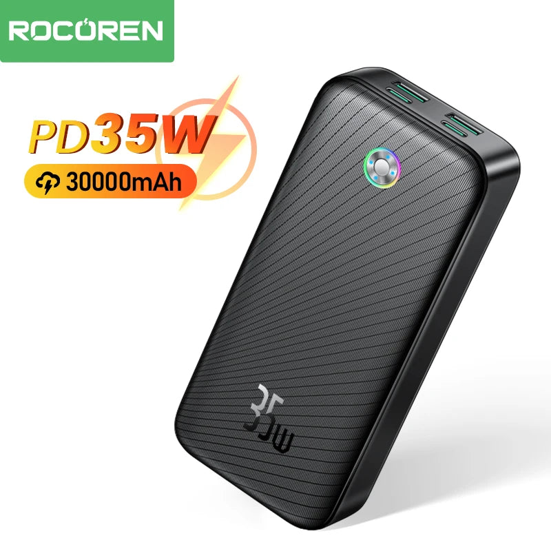 Rocoren 30000mAh Power Bank 35W PD Fast Charger