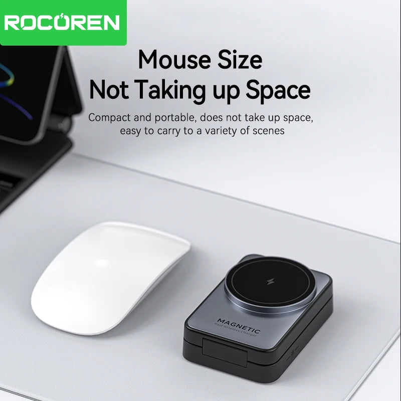 Rocoren Portable 3-in-1 Wireless Charger with Night Light