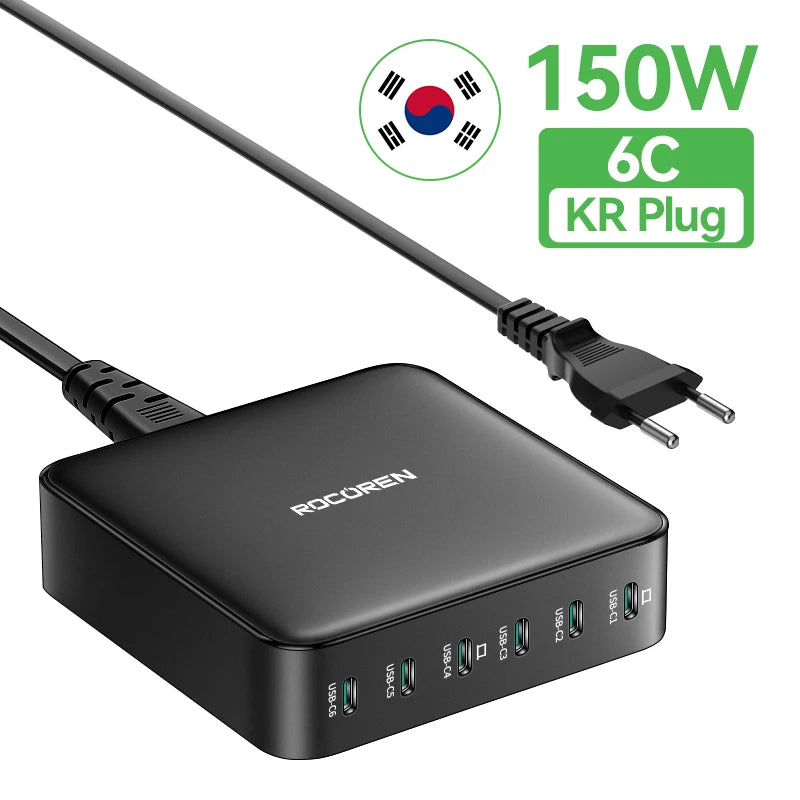 Rocoren 150W 6-Port Desktop Charger