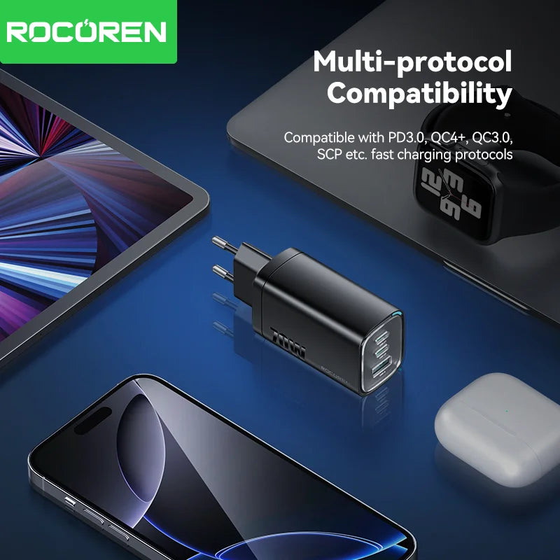 Rocoren 70W GaN Charger for Laptop & Phone