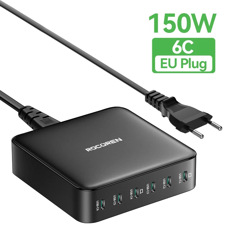 Rocoren 150W 6-Port Desktop Charger