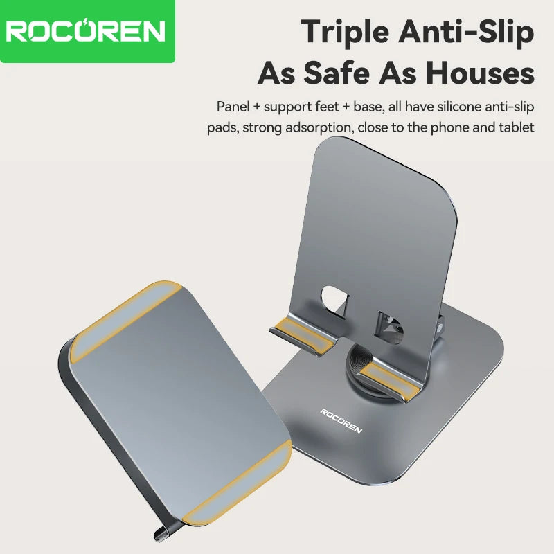Rocoren Foldable Metal Phone Stand with 360° Rotation