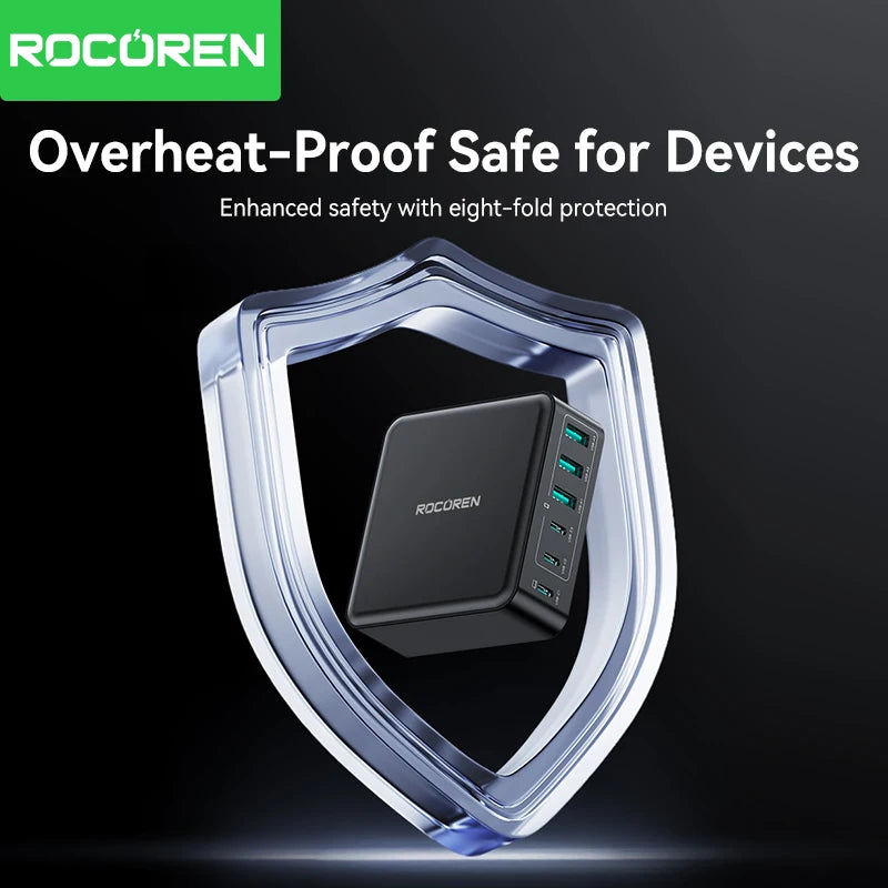 Rocoren 160W 6-Ports Desktop Charger
