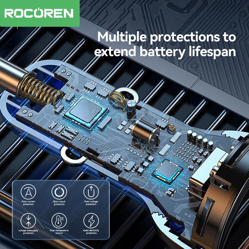 Rocoren 105W 6-Port Car Charger for Front & Back Seat