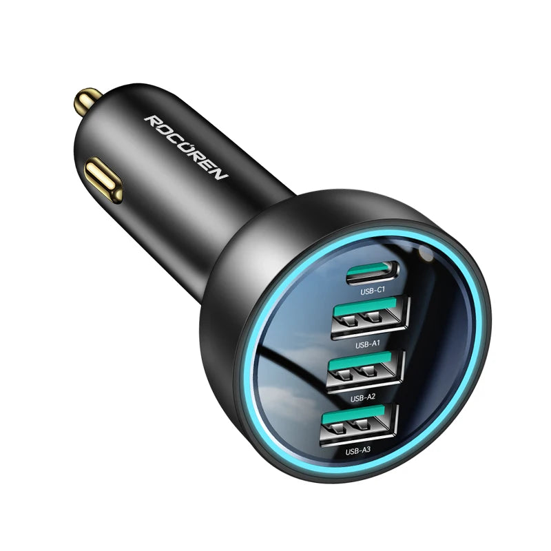 Rocoren 55W 4 Ports Car Charger