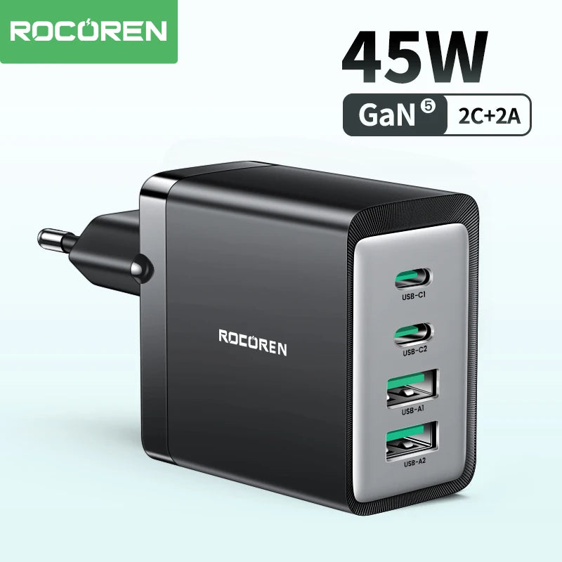 Rocoren 45W 4-Port GaN Charger