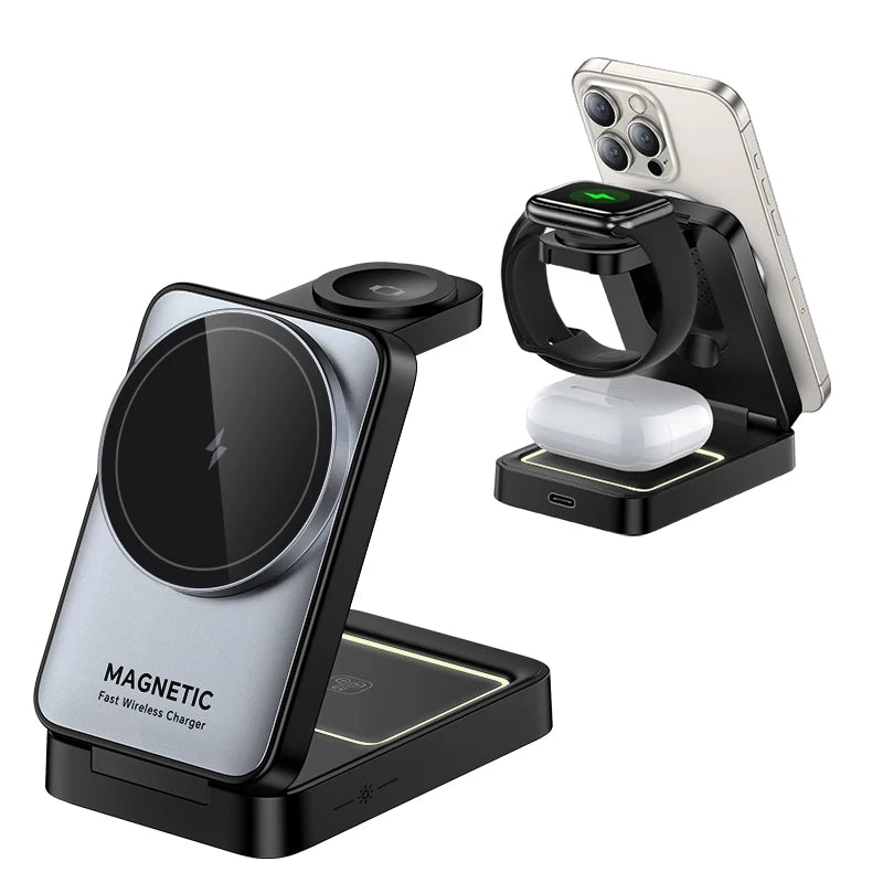 Rocoren Portable 3-in-1 Wireless Charger with Night Light