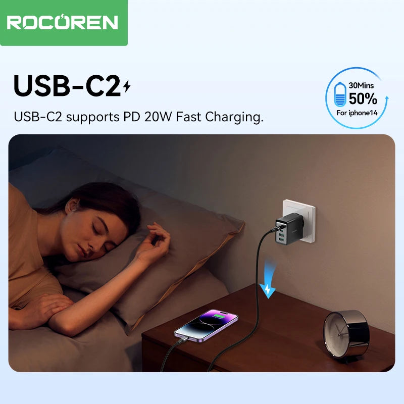 Rocoren 45W 4-Port GaN Charger