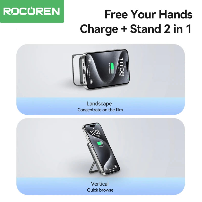 Rocoren 10000mAh MagSafe Power Bank & Charging Stand